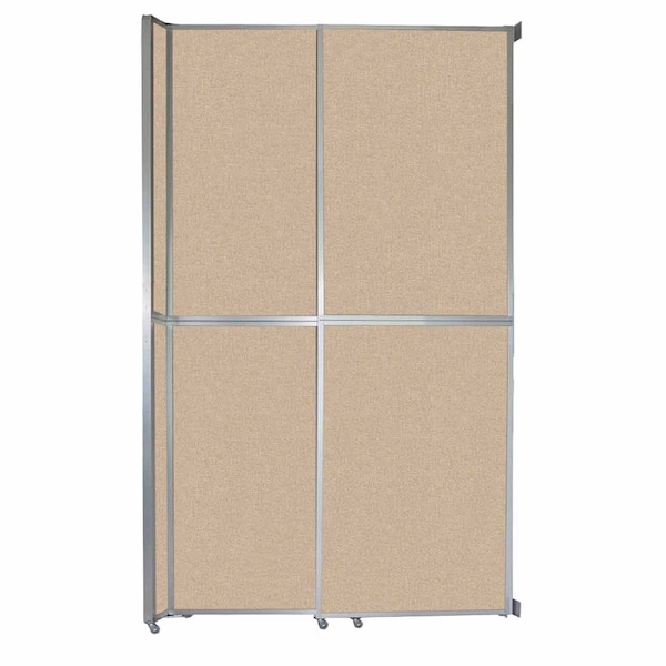 Versare Operable Wall Sliding Room Divider 6'10" x 12'3" Beige Fabric